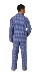 Trend by Normann Pyjama Herren Schlafanzug Blau/Hellblau
