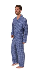 Trend by Normann Pyjama Herren Schlafanzug Blau/Hellblau