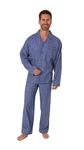 Trend by Normann Pyjama Herren Schlafanzug Blau/Hellblau