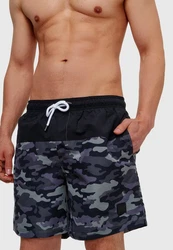 Indicode Badeshorts Pruitt Dunkelgrün/Dunkelblau/Grau