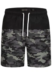 Indicode Badeshorts Pruitt Dunkelgrün/Dunkelblau/Grau