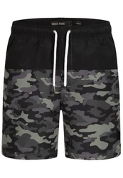 Indicode Badeshorts Pruitt Dunkelgrün/Dunkelblau/Grau