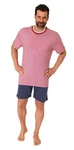Normann Pyjama Herren kurzarm Schlafanzug Shorty Rosa