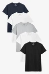Next Unterhemd Slim Fit T-Shirts Weiß/Dunkelblau/Hellgrau/Grau/Dunkelgrau