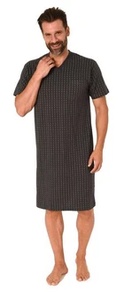 Normann Pyjama Herren Kurzarm Nachthemd