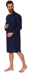 Normann Pyjama Klassisches Herren Nachthemd Dunkelblau/Blau/Lila