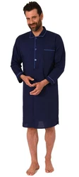 Normann Pyjama Klassisches Herren Nachthemd Dunkelblau/Blau/Lila