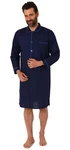 Normann Pyjama Klassisches Herren Nachthemd Dunkelblau/Blau/Lila