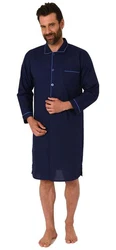 Normann Pyjama Klassisches Herren Nachthemd Dunkelblau/Blau/Lila