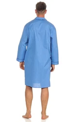 Normann Pyjama Klassisches Herren Nachthemd Blau/Hellblau