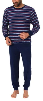 Normann Herren Pyjama in Streifenoptik Dunkelblau/Blau/Lila Normann Herren Pyjama in Streifenoptik Dunkelblau/Blau/Lila