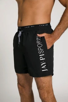 JP1880 Badehose Beachwear Elastikbund Schwarz/Rot/Türkis