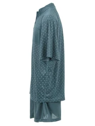 Lucky Schlafanzug Pyjama Set Shorty Grau/Türkis/Hellblau/Grün/Blau