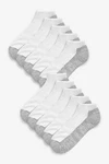 Next Sneakersocken mit gepolsterter Sohle 10er-Pack Grau/Weiß/Hellgrau