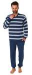 Normann Pyjama Herren langarm Schlafanzug Blau/Dunkelblau/Hellblau