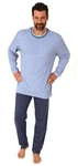 Normann Pyjama Herren langarm Schlafanzug Grau/Blau