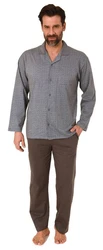 Normann Pyjama Herren Langarm Schlafanzug Grau/Hellgrau/Dunkelgrau/Khaki