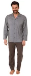 Normann Pyjama Herren Langarm Schlafanzug Grau/Hellgrau/Dunkelgrau/Khaki