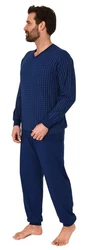 Normann Pyjama Herren langarm  Blau/Dunkelblau