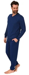 Normann Pyjama Herren langarm  Blau/Dunkelblau