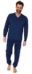 Normann Pyjama Herren langarm  Blau/Dunkelblau