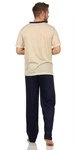 EloModa Pyjama Herren Sommer (2 tlg) Beige/Dunkelblau/Grau/Khaki EloModa Pyjama Herren Sommer (2 tlg) Beige/Dunkelblau/Grau/Khaki