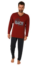 Pyjama Herren Pyjama langarm Schlafanzug in Optik - 212 10 901