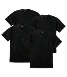 GTZBURG Unterziehshirt V-Neck T-Shirt Schwarz/Grau/Dunkelgrau