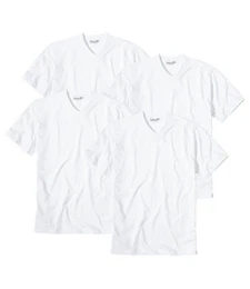 GTZBURG Unterziehshirt V-Neck T-Shirt (4-St) ohne Seitennaht
