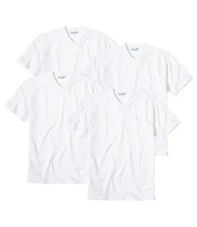 GTZBURG Unterziehshirt V-Neck T-Shirt Weiß/Dunkelblau