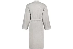 Caw Herrenbademantel mit Kimono Kragen Grau/Hellgrau