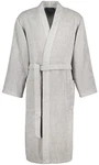 Caw Herrenbademantel mit Kimono Kragen Grau/Hellgrau