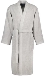 Caw Herrenbademantel mit Kimono Kragen Grau/Hellgrau