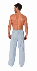 Normann Pyjama Herren Schlafanzug Hose lang Blau/Hellblau