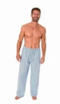 Normann Pyjama Herren Schlafanzug Hose lang Blau/Hellblau
