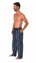 Normann Pyjama Herren Schlafanzug Hose lang Dunkelblau/Blau/Rot/Lila/Hellblau