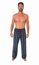 Pyjama Herren Schlafanzug Hose lang kariert aus Baumwolle