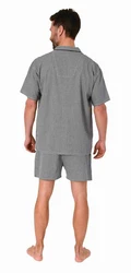Normann Pyjama Herren Schlafanzug Shorty Grau/Hellgrau/Blau/Schwarz