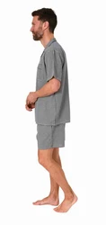 Normann Pyjama Herren Schlafanzug Shorty Grau/Hellgrau/Blau/Schwarz