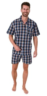 Normann Pyjama Herren Schlafanzug Shorty Rot/Hellblau/Blau/Dunkelblau Normann Pyjama Herren Schlafanzug Shorty Rot/Hellblau/Blau/Dunkelblau