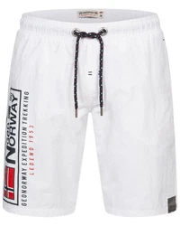Geographical Norway Badeshorts Herren Bade Hose Shorts Creme/Weiß/Dunkelblau
