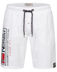 Geographical Norway Badeshorts Herren Bade Hose Shorts Creme/Weiß/Dunkelblau