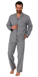 Trend by Normann Pyjama Herren Pyjama langarm Grau/Hellgrau/Dunkelgrau