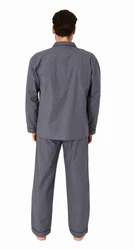 Normann Pyjama Herren Schlafanzug lang Grau/Dunkelgrau/Blau/Dunkelblau/Hellgrau
