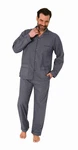 Normann Pyjama Herren Schlafanzug lang Grau/Dunkelgrau/Blau/Dunkelblau/Hellgrau