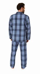 Normann Pyjama Herren Schlafanzug lang Blau/Hellblau/Dunkelblau/Lila