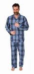 Normann Pyjama Herren Schlafanzug lang Blau/Hellblau/Dunkelblau/Lila