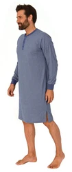 Normann Pyjama Herren langarm Nachthemd Blau/Grau/Dunkelblau/Hellblau