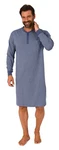 Normann Pyjama Herren langarm Nachthemd Blau/Grau/Dunkelblau/Hellblau