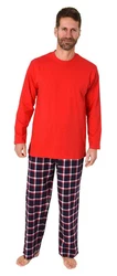 Normann Pyjama Herren Schlafanzug Rot/Dunkelrot